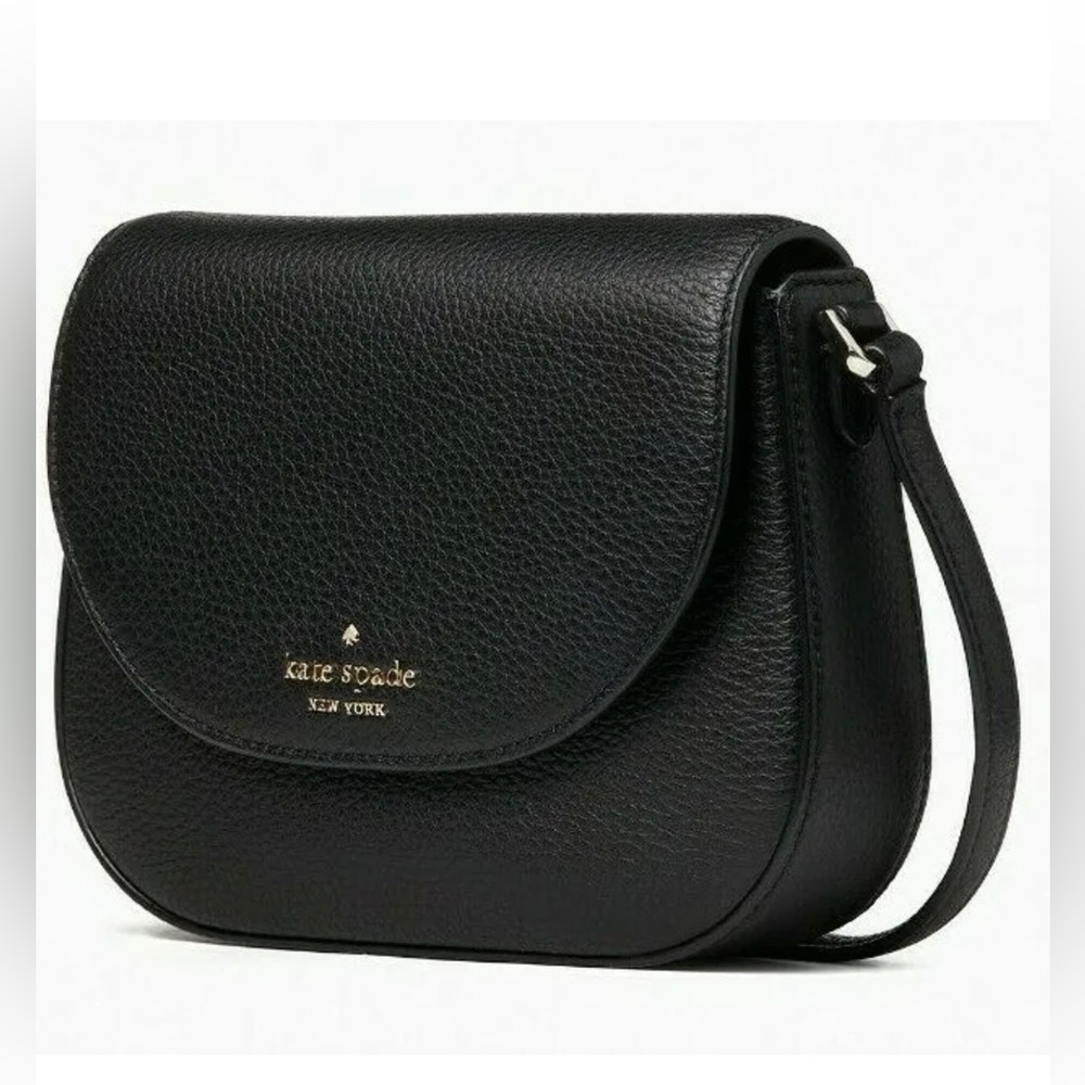 Kate Spade Leila Mini Flap Crossbody Black Leather WLR00396 NWT $239 Retail